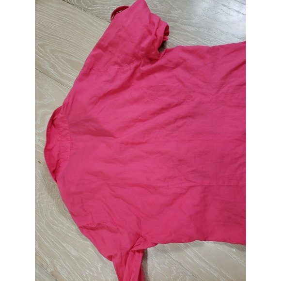 Lilly Pulitzer Cruiser Camp Shirt Button Up Pink Size 2 Gold Tone Buttons Blouse - Picture 7 of 9